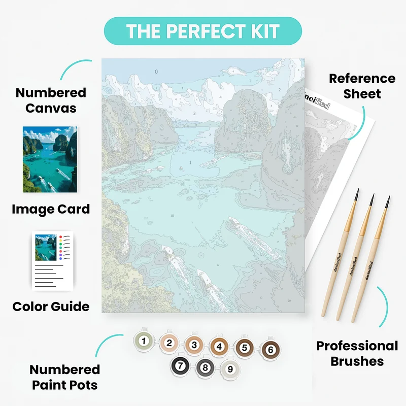 Tropical Paradise Bay - Paint by Numbers Kit