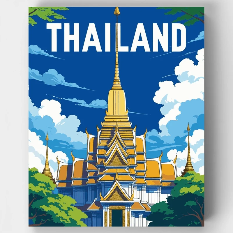 Thai Golden Temple - Paint by Numbers Kit
