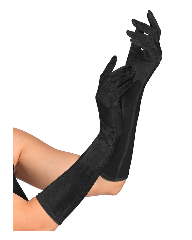 Satin Handschuhe schwarz