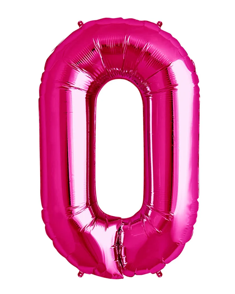 Folienballon Zahl 0 Pink