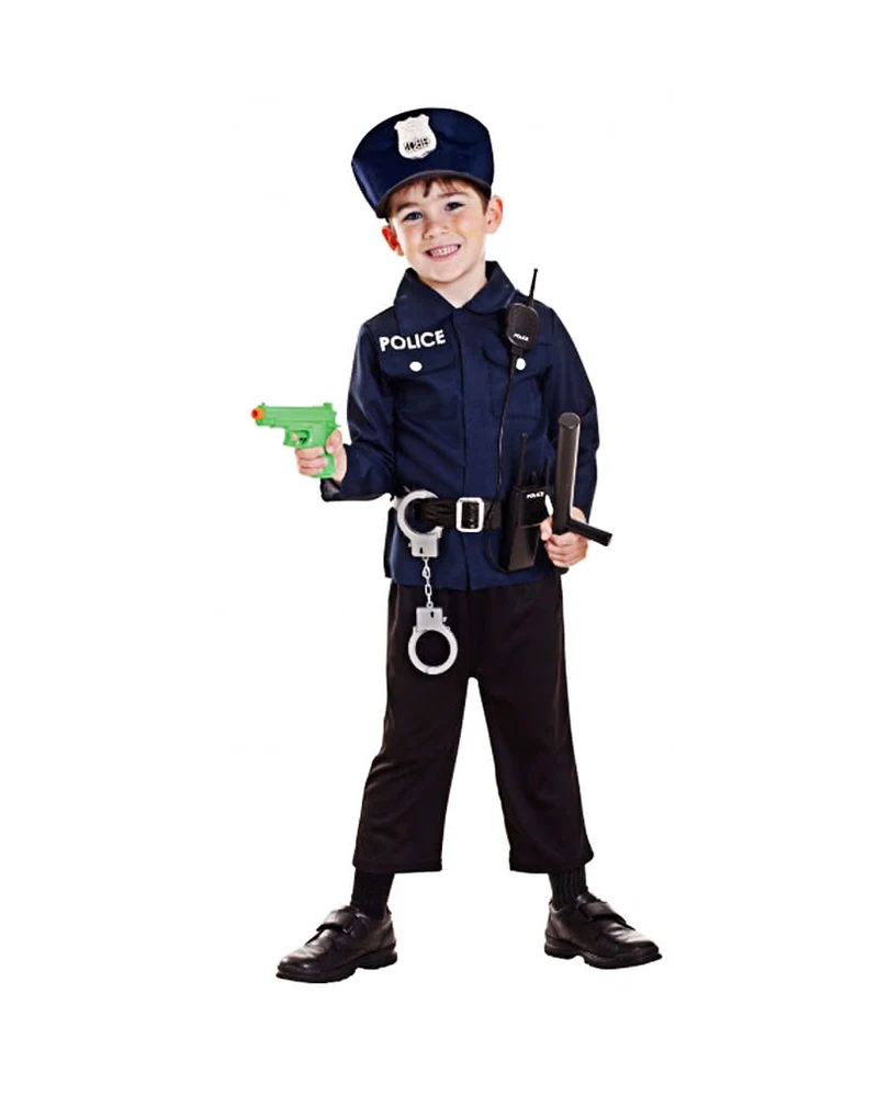 7-tlg. Polizei Kleinkinderkostüm 96-160 cm