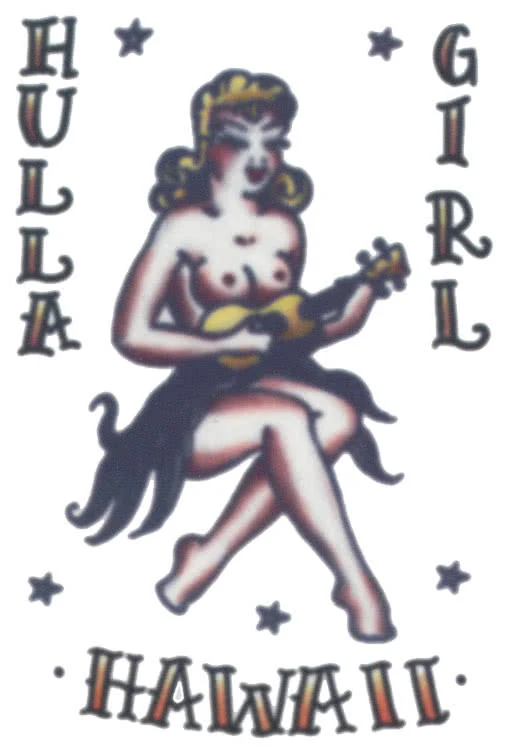 Hawaii Girl Aufklebe Tattoo