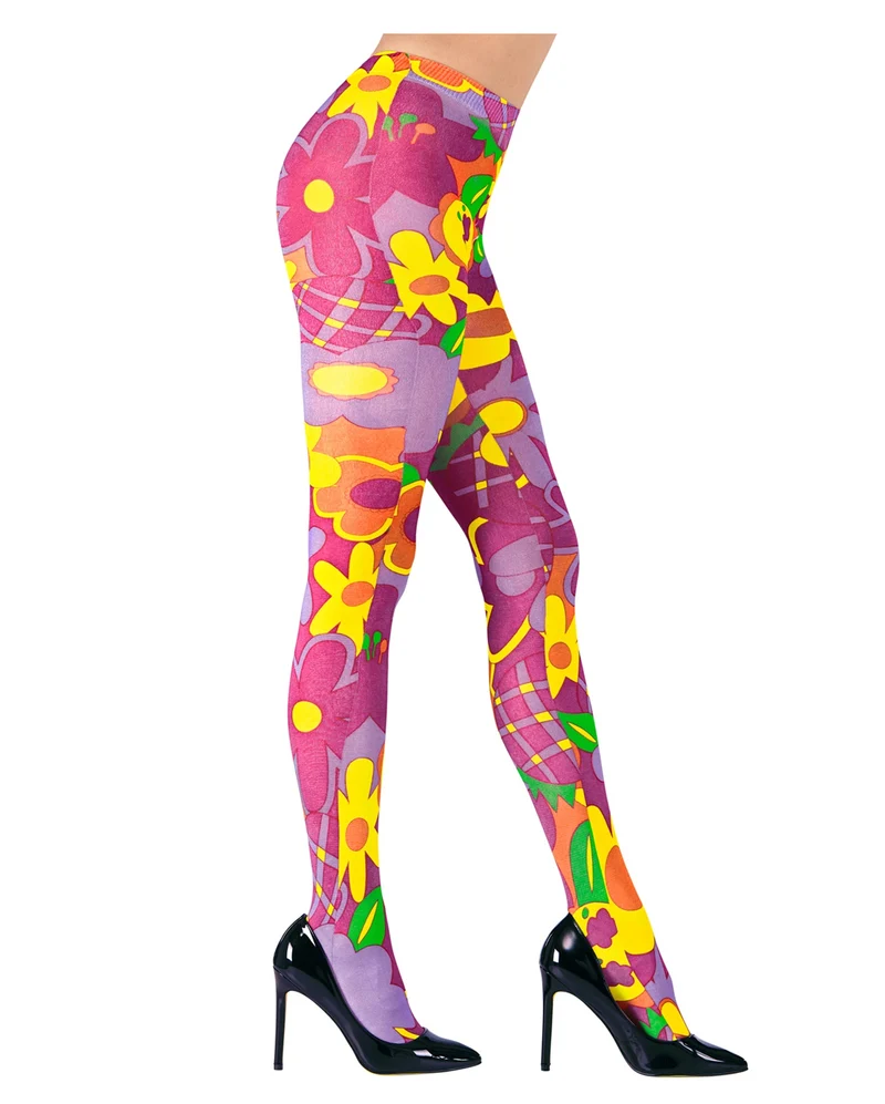 Bunte Flowerpower Hippie Strumpfhose