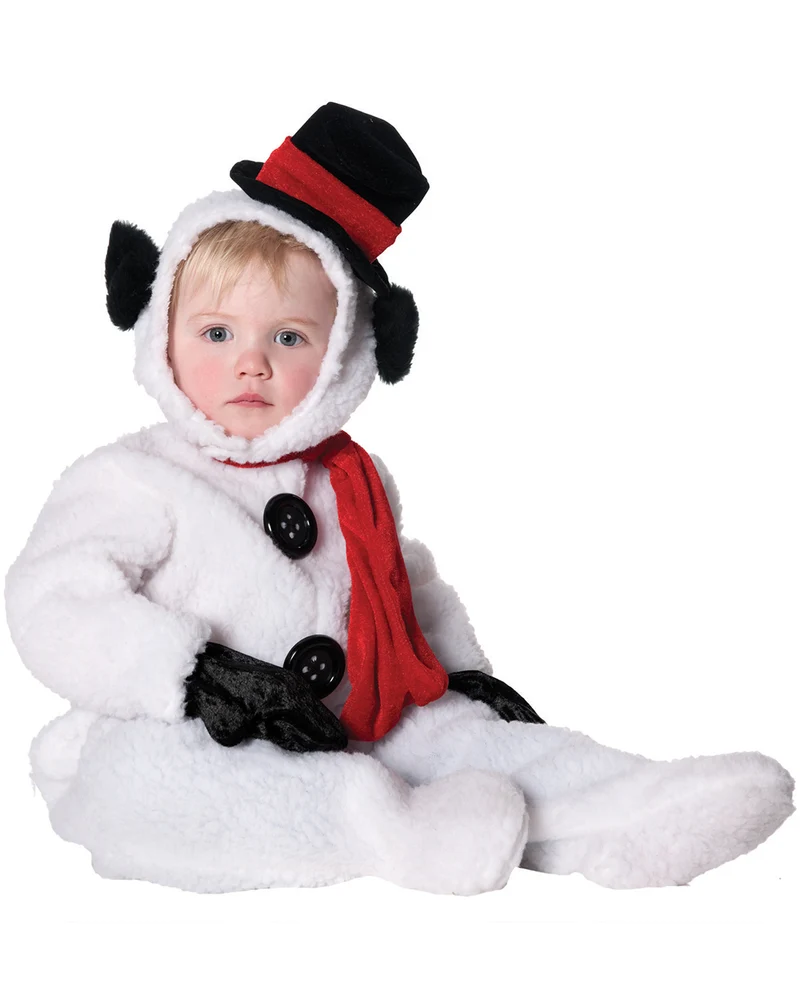 Flauschiger Schneemann Kinderkostüm Gr. S