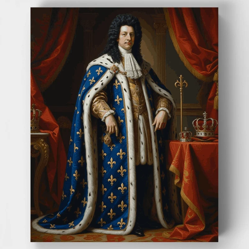 Royal Portrait in Blue Coronation Robes - Paint by Numbers Kit