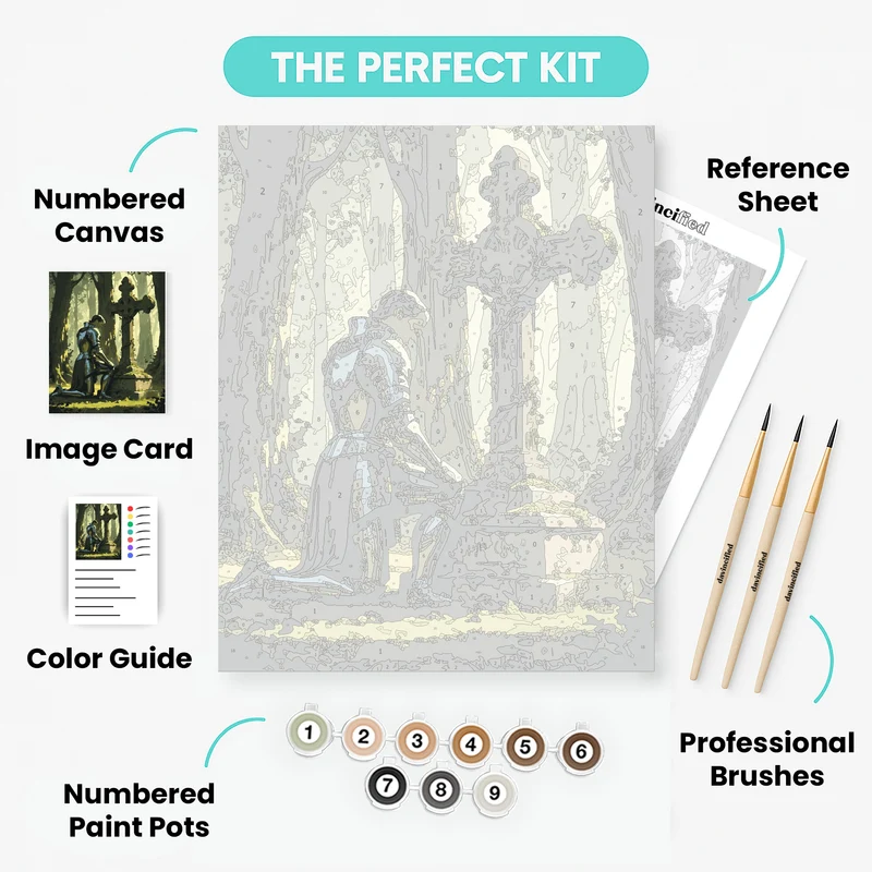 Knight's Prayer - Paint by Numbers Kit
