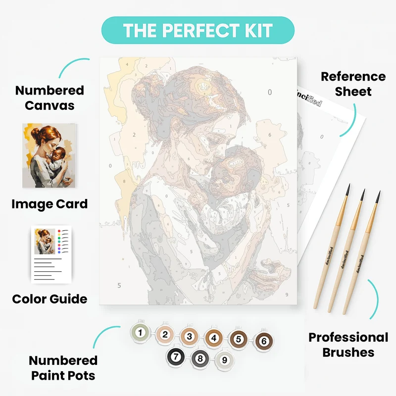Mother and Baby Tender Embrace - Paint by Numbers Kit