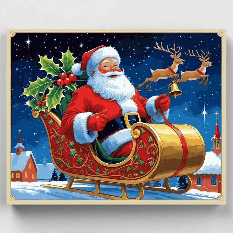 Santa's Magical Sleigh Journey - Paint by Numbers Kit