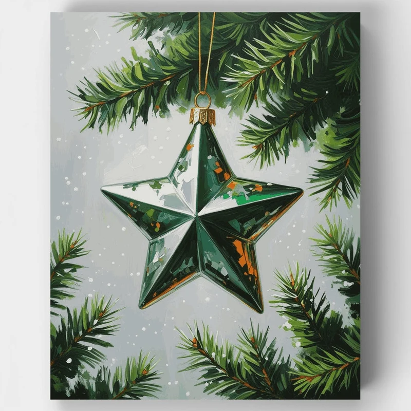 Christmas Star Ornament - Paint by Numbers Kit