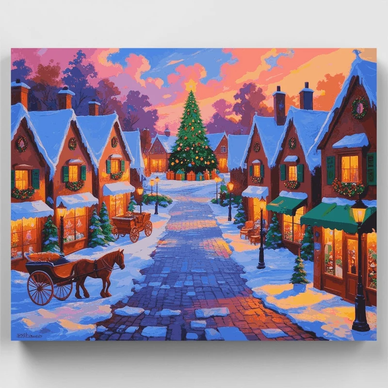 Christmas Village - Paint by Numbers Kit