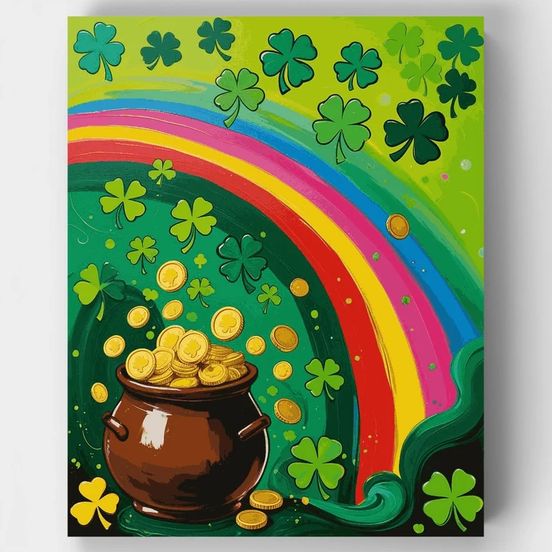 St. Patrick's Day Rainbow Pot of Gold - Paint by Numbers Kit