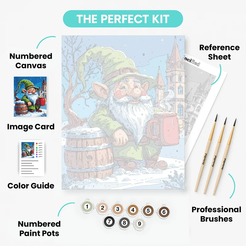 Christmas Elf with Beer Mug - Paint by Numbers Kit