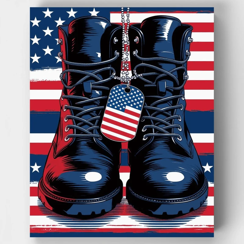 American Combat Boots - Paint by Numbers Kit