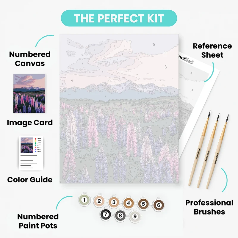 Mountain Lupine Field - Paint by Numbers Kit