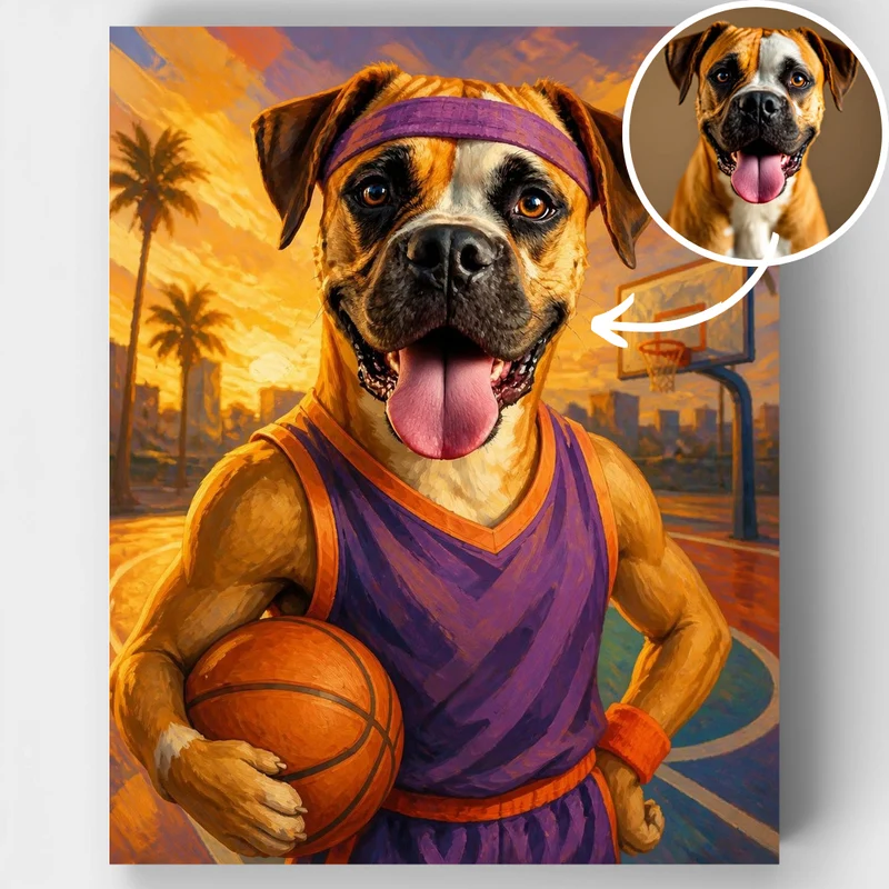 Basketball Champion Pet - Custom Paint by Numbers Kit