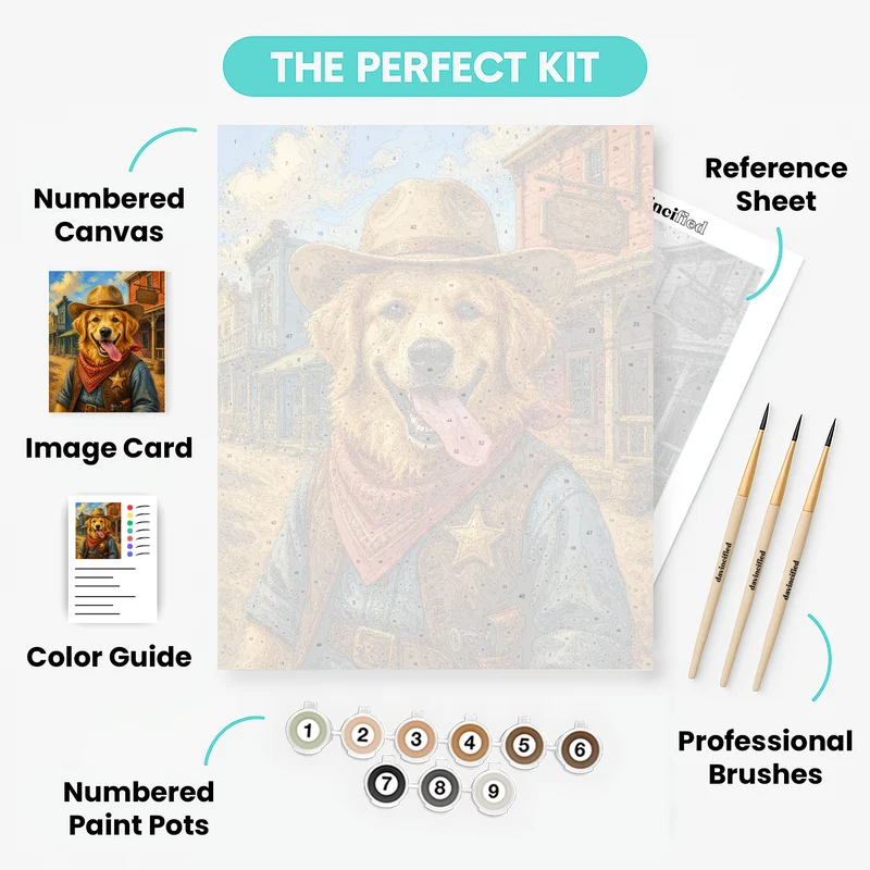 Western Sheriff Pet - Custom Paint by Numbers Kit