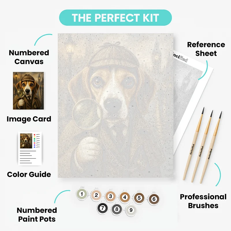 Detective Pet - Custom Paint by Numbers Kit