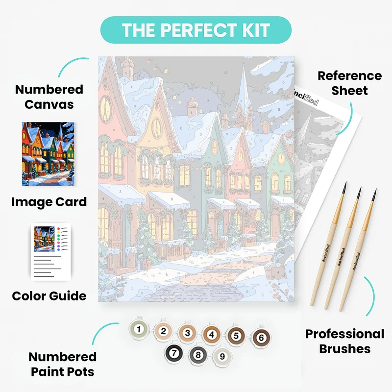Enchanted Christmas Street - Paint by Numbers Kit
