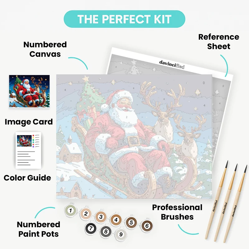 Santa's Sleigh Ride - Paint by Numbers Kit
