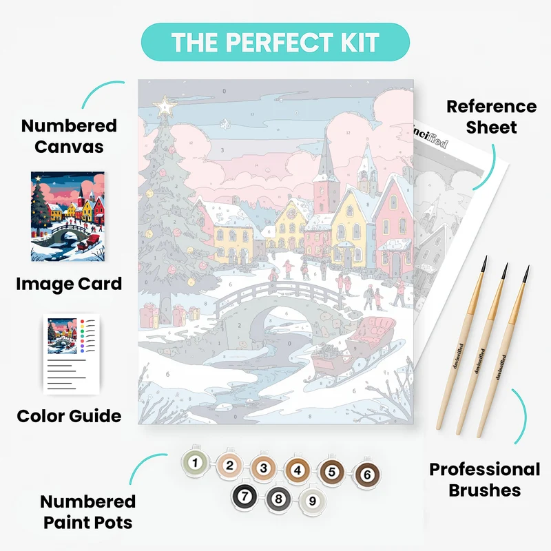 Winter Christmas Village - Paint by Numbers Kit