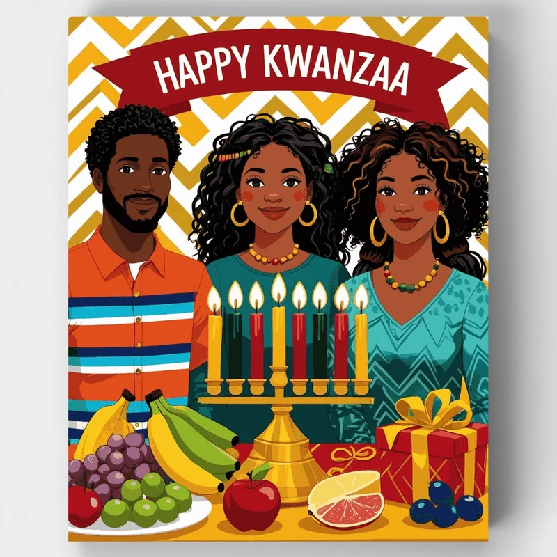 Festive Kwanzaa Celebration - Paint by Numbers Kit