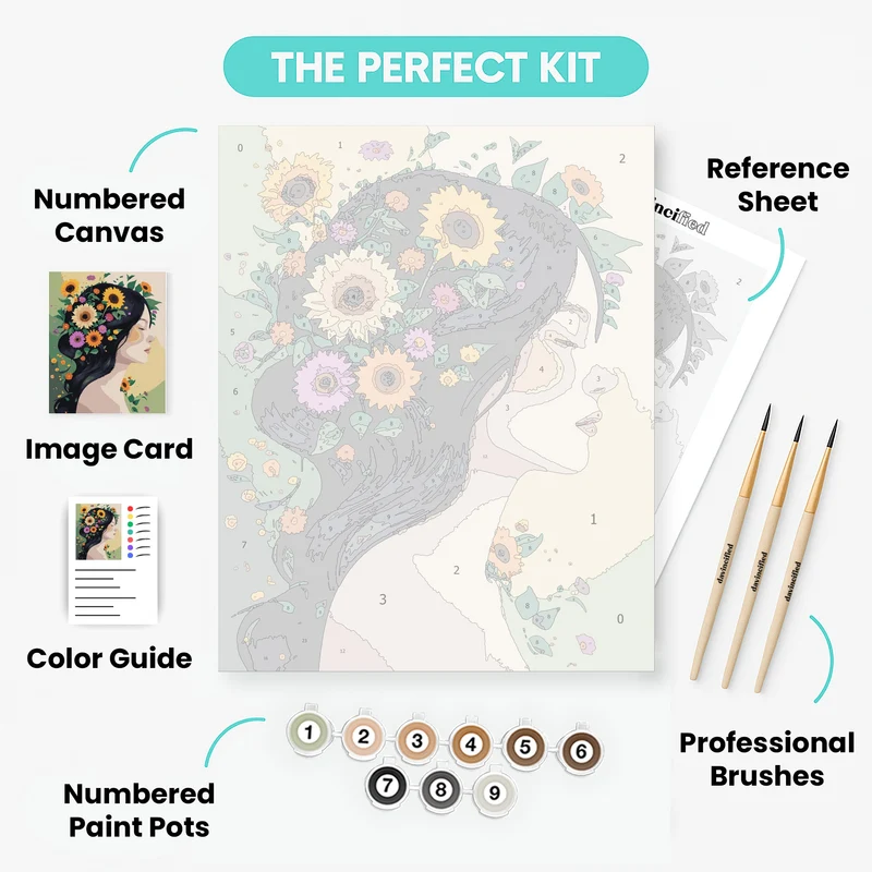 Sunflower Hair - Paint by Numbers Kit