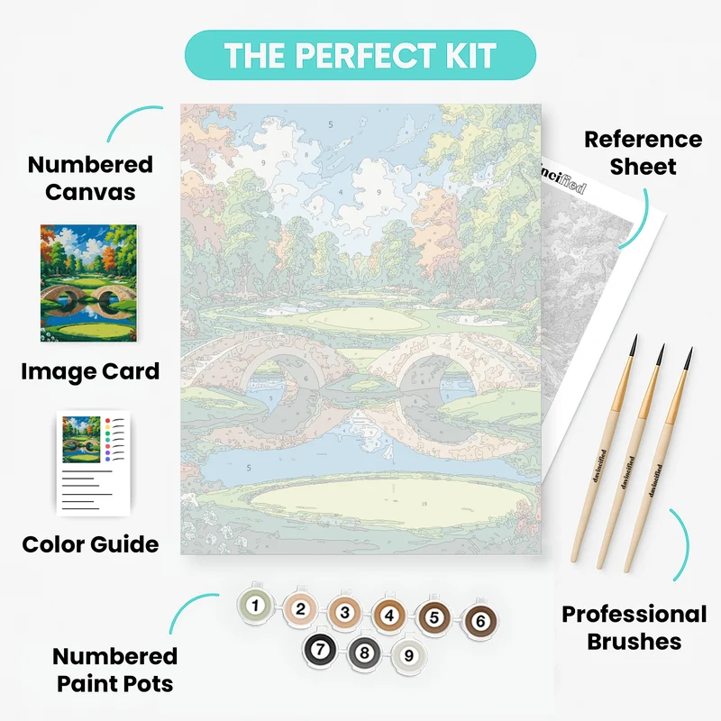 Scenic Golf Course Bridge - Paint by Numbers Kit