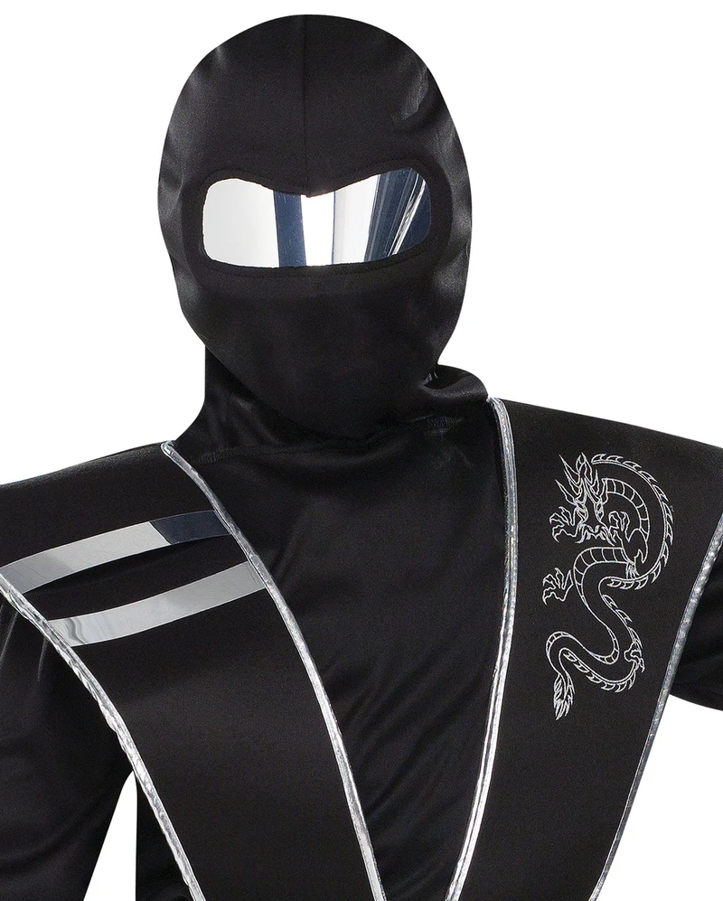 Kinder Ninja Kostüm mit Spiegel Effekt