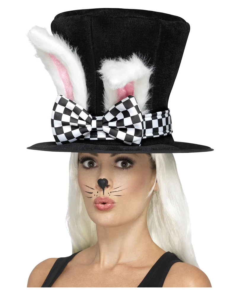 Alice im Wunderland Zylinder mit Kaninchen-Ohren