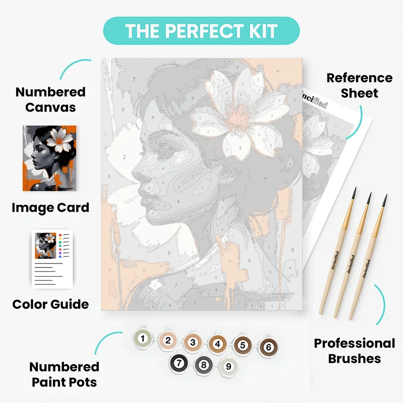 Elegant Flower Portrait - Paint by Numbers Kit
