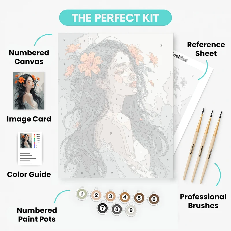 Orange Lily Adorned - Paint by Numbers Kit