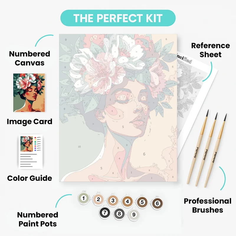 Floral Crown Beauty - Paint by Numbers Kit