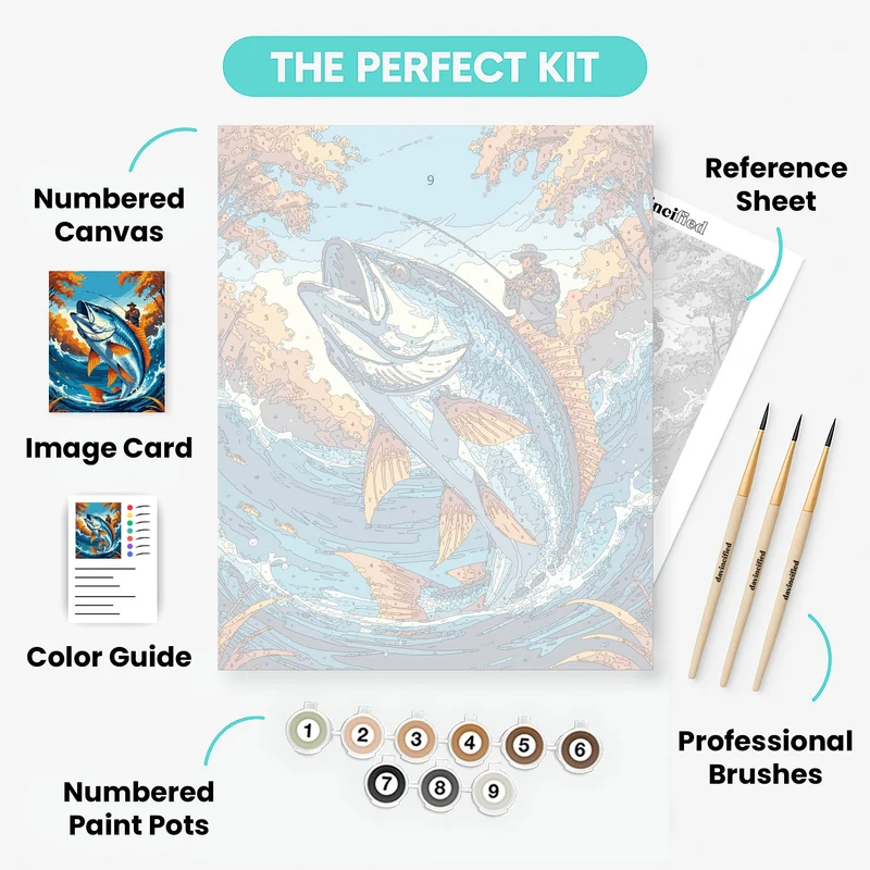 Autumn Fishing Adventure - Paint by Numbers Kit