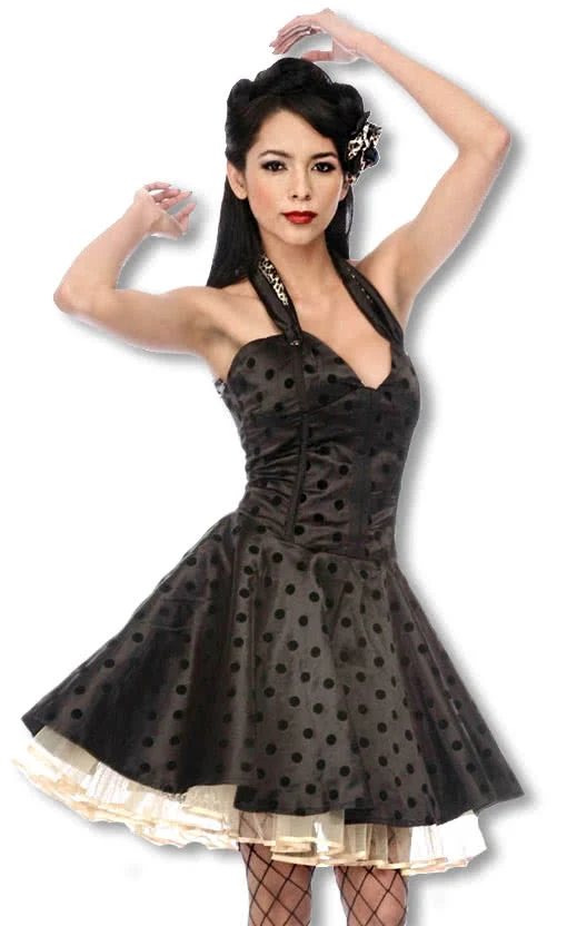 Satin Petticoat Kleid mit Leoparden Muster