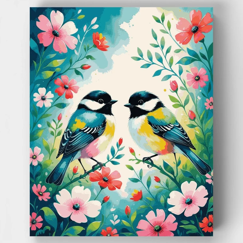 Birds and Flowers - Paint by Numbers Kit