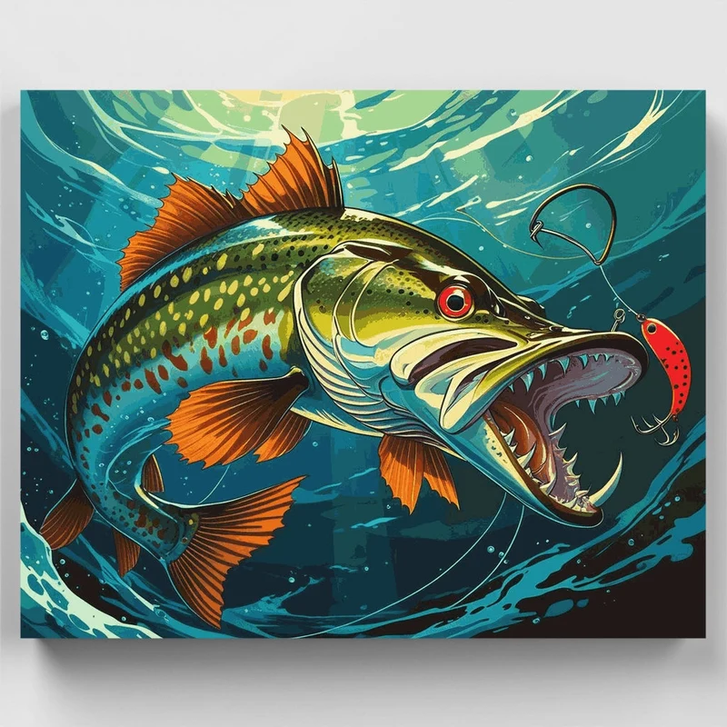 Bass Fishing - Paint by Numbers Kit