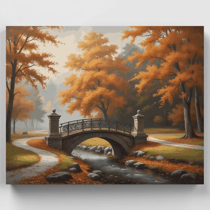 Autumn Bridge - Paint by Numbers Kit