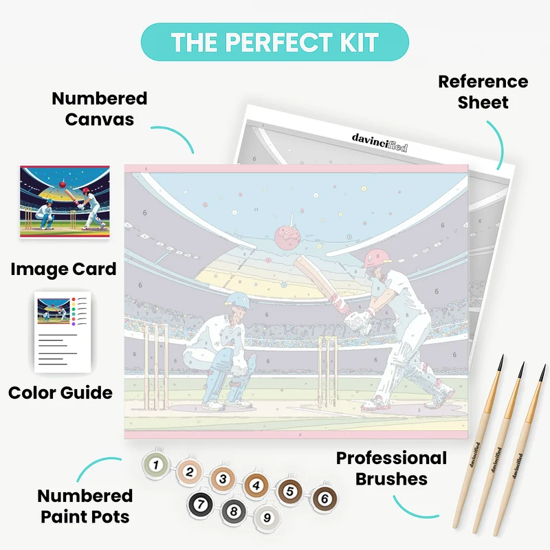 Cricket Match - Paint by Numbers Kit