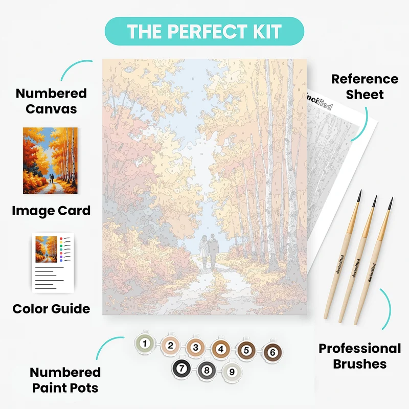 Autumn Birch Path - Paint by Numbers Kit