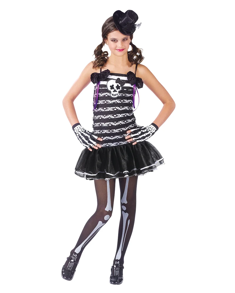 Süßes Skeleton Girl Kinderkostüm
