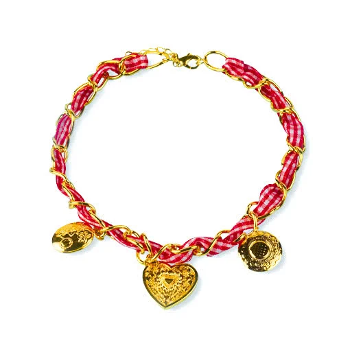 Trachten-Halsband mit Schmuckband