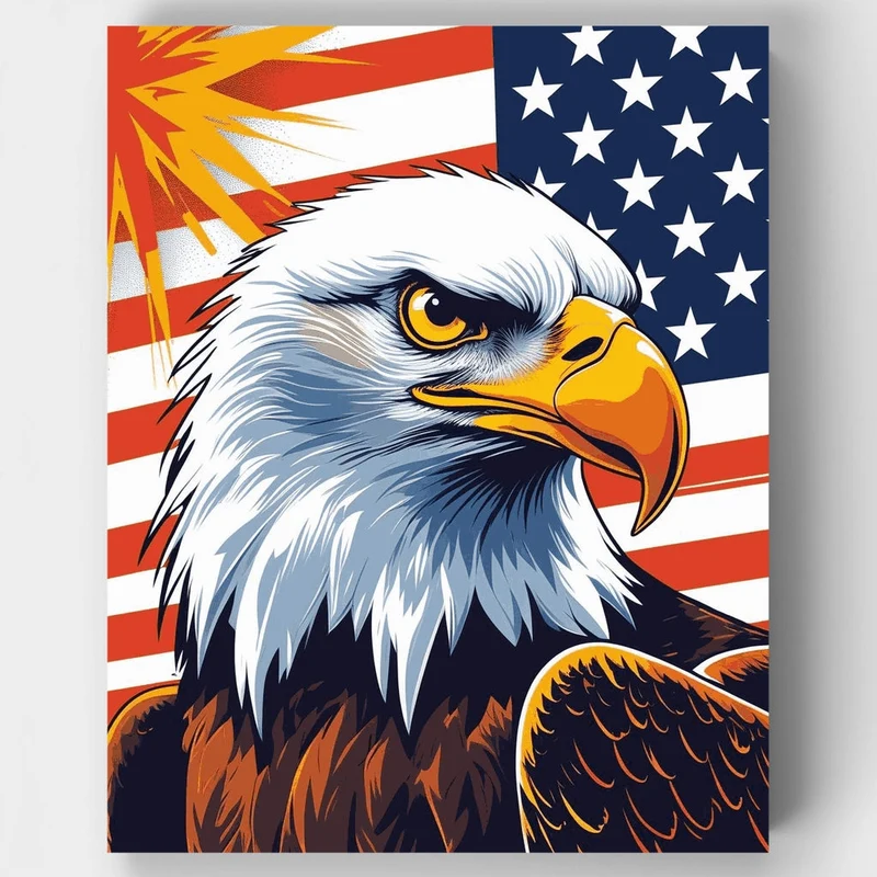 American Eagle Patriotic - Paint by Numbers Kit