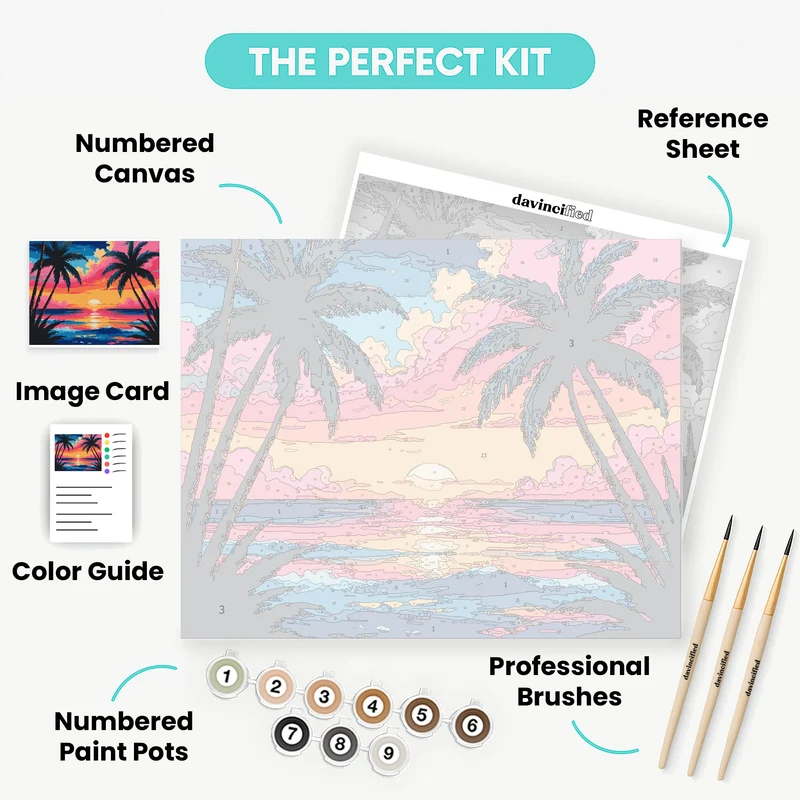 Tropical Sunset Paradise - Paint by Numbers Kit
