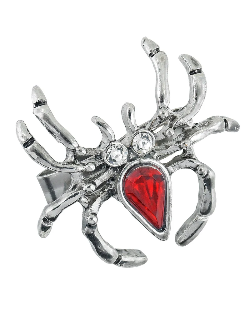 Glitzernder Spinnen Ring mit Strass