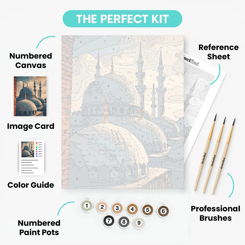 Islamic Mosque Domes - Paint by Numbers Kit