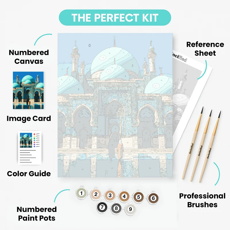 Turquoise Mosque - Paint by Numbers Kit