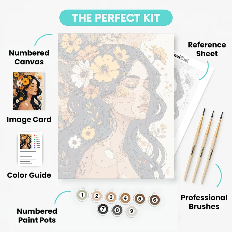 Floral Harmony - Paint by Numbers Kit