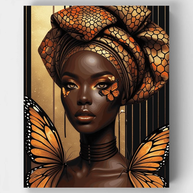 African Monarch Butterfly Queen - Paint by Numbers Kit