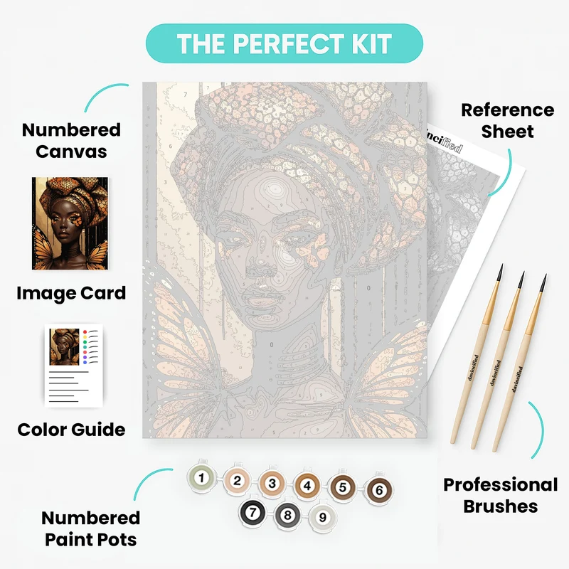 African Monarch Butterfly Queen - Paint by Numbers Kit