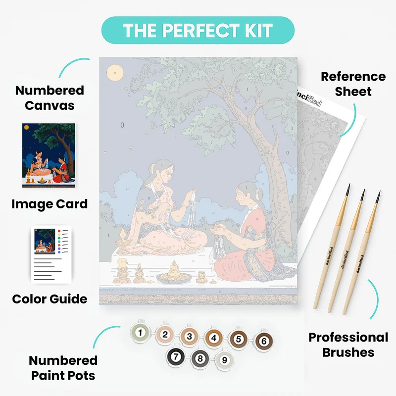 Traditional Pearl Stringing Ceremony - Paint by Numbers Kit